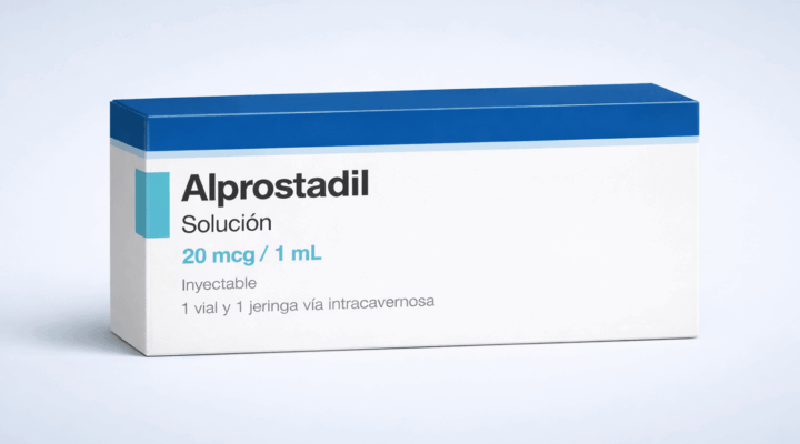 Caja de alprostadil solución inyectable para administración intracavernosa en disfunción eréctil